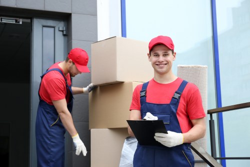 Student packing and organising items before a move
