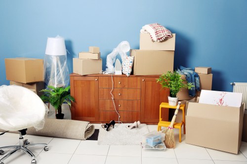 House removals team preparing for a move in Shepherds Bush