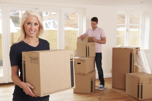 Packing and preparing boxes for a man and van move in Shepherds Bush