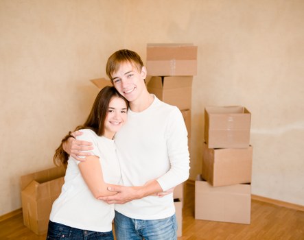Professional man and van service helping with a local move